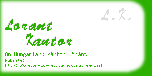 lorant kantor business card